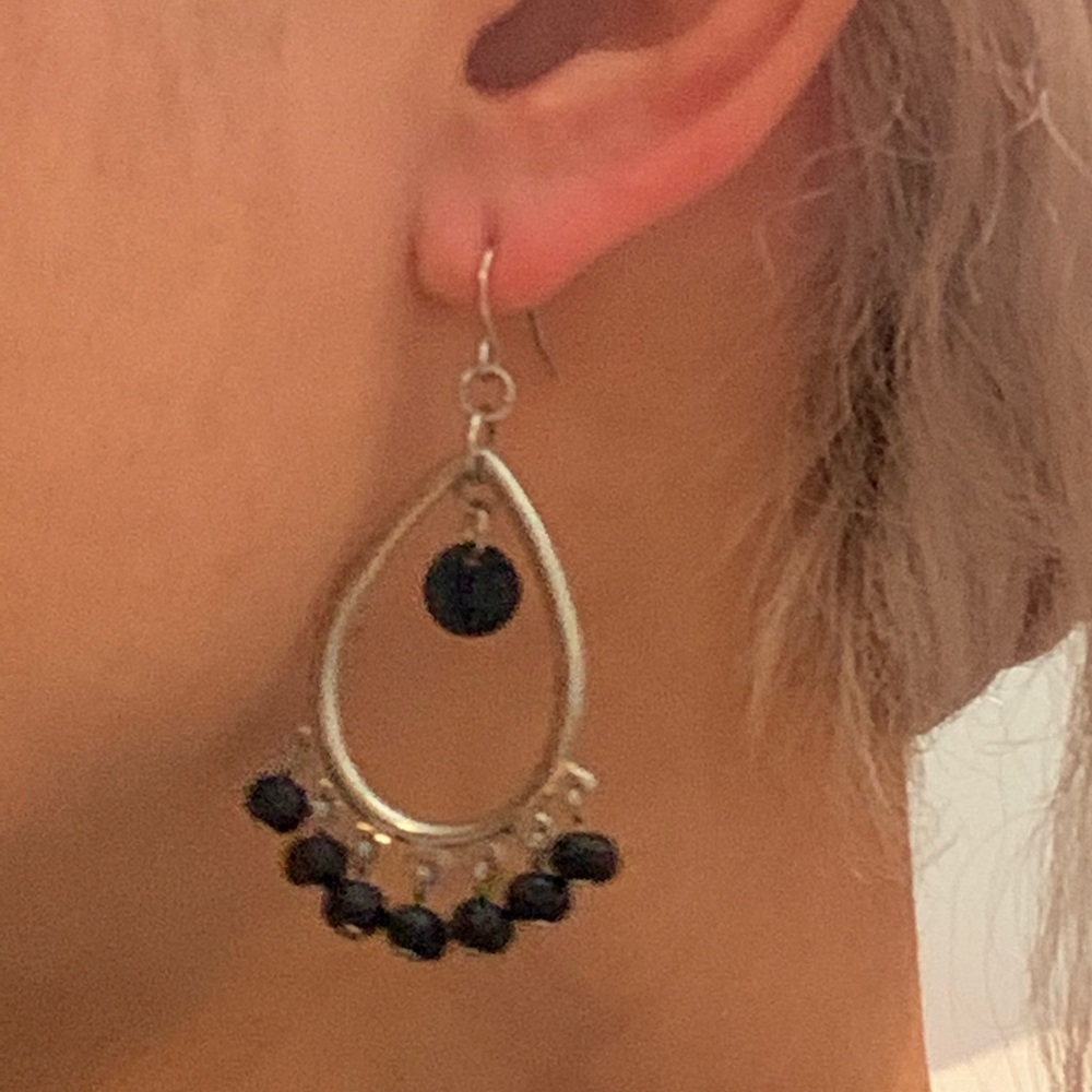 Black chandelier earrings